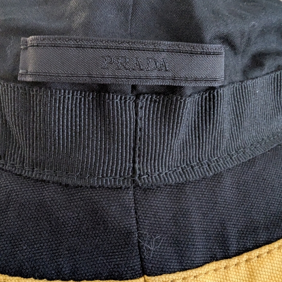 Prada Black and Yellow Spiral Wide-Brim Hat main image 10